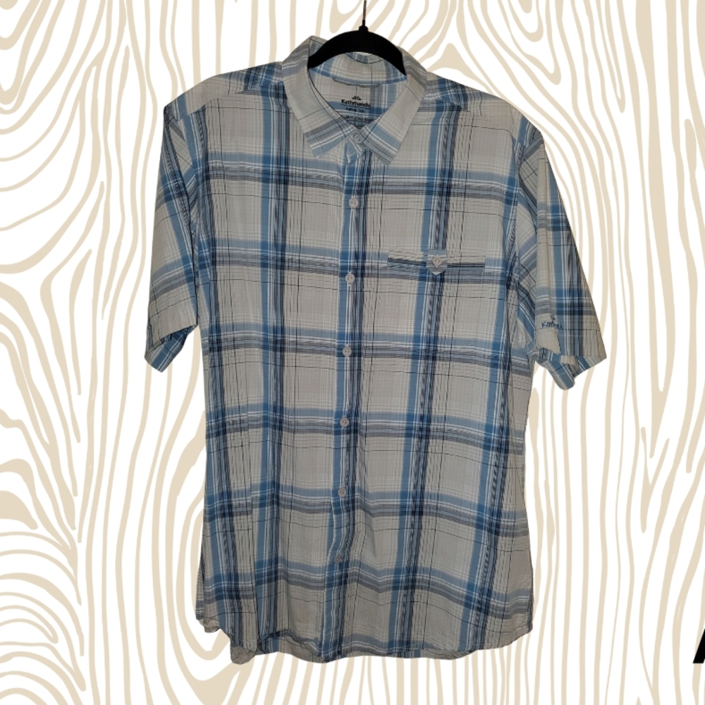 Men's Blue Plaid Shirt